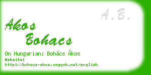 akos bohacs business card